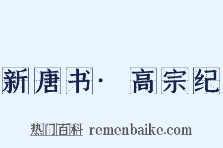 新唐书·高宗纪是什么意思的图片